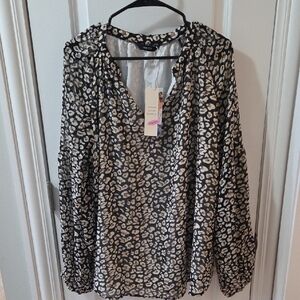 Elegant Leopard Print Women's Blouse